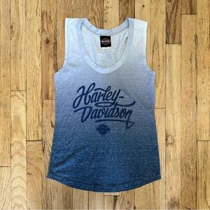 New and Unworn Women’s Harley-Davidson White Blue Ombre Tank Top size Small
